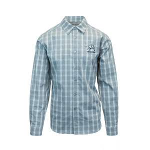 Utah State Aggie Bull Gray Plaid Button-Down Long-Sleeve Shirt